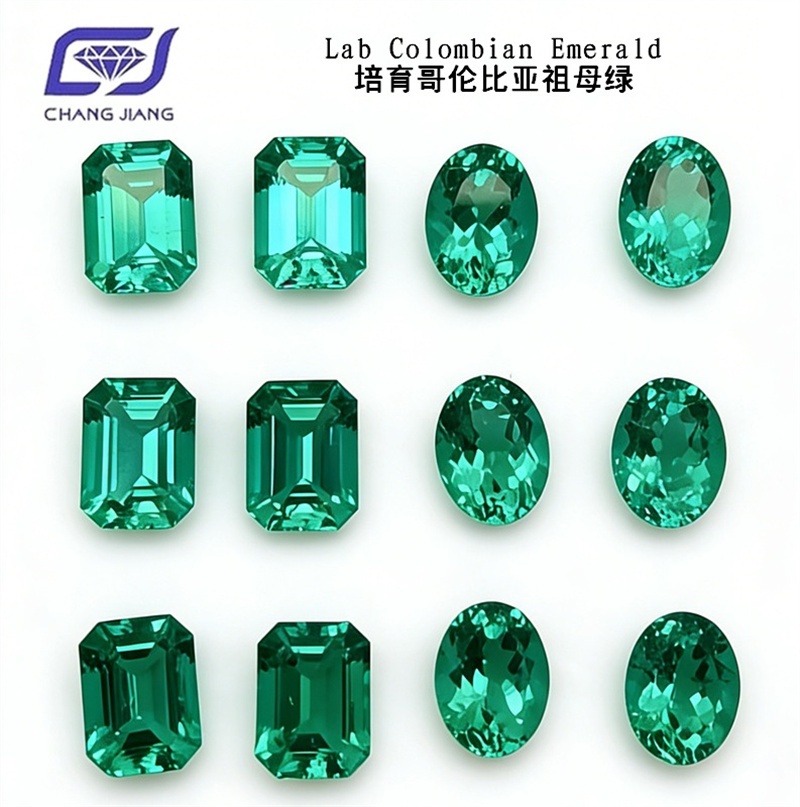 Lab Colombian Emerald-Octagon Oval 哥伦比亚祖母绿