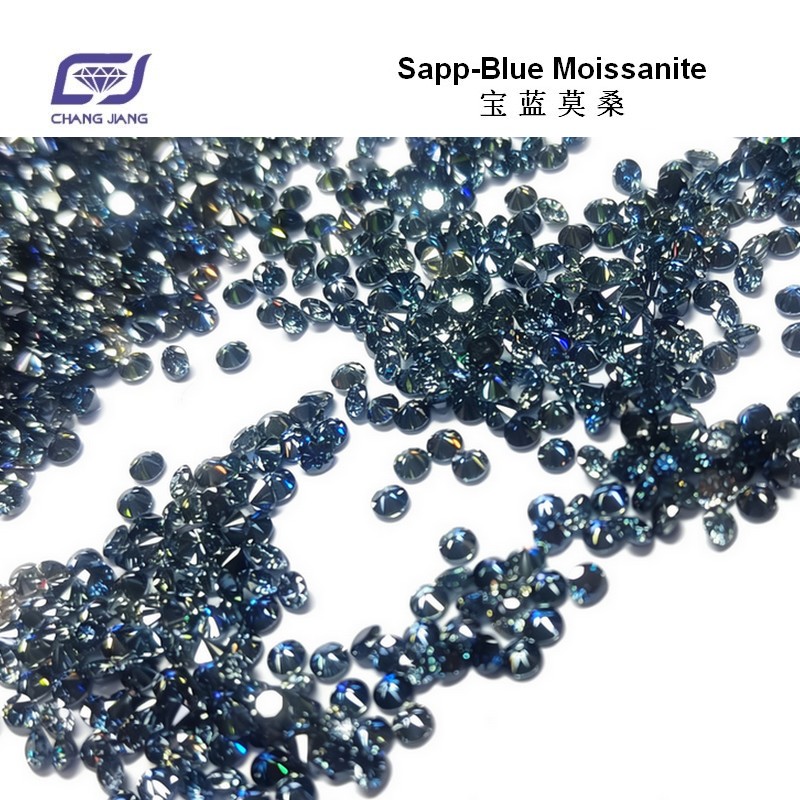 Sapphire Blue Moissanite Round stone