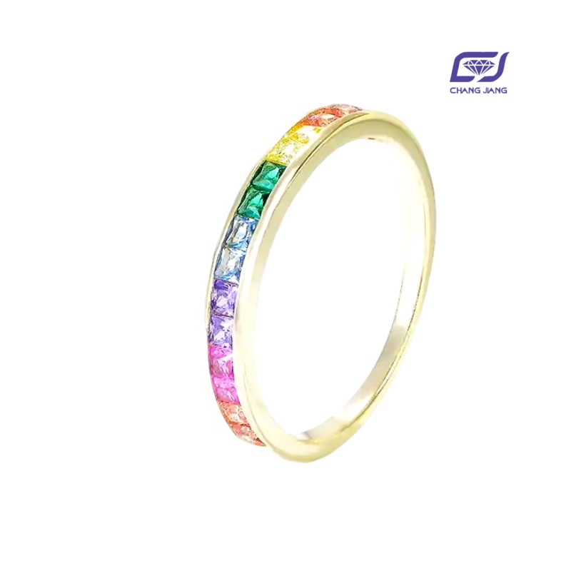 New Design Rainbow Sapphire Russian-Color wedding Ring