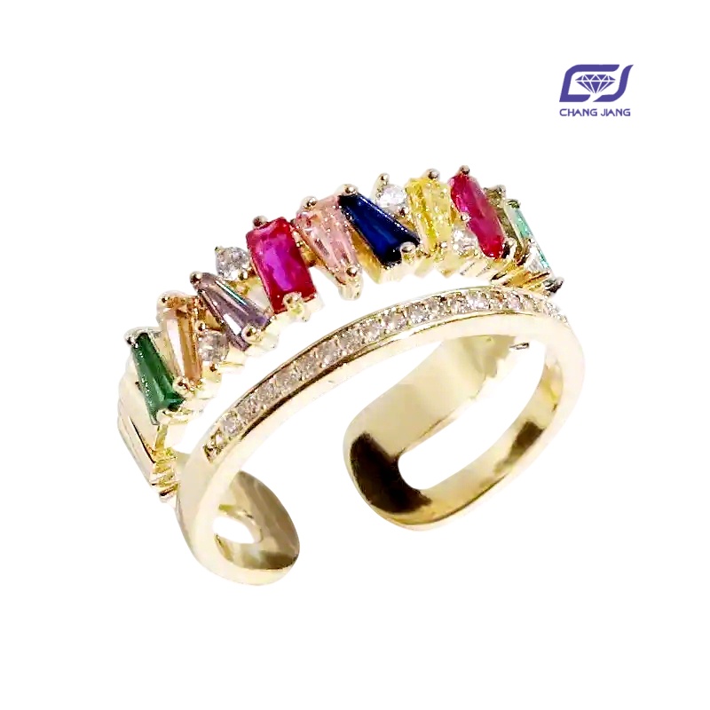 New Design Rainbow Sapphire Russian-Color wedding Ring