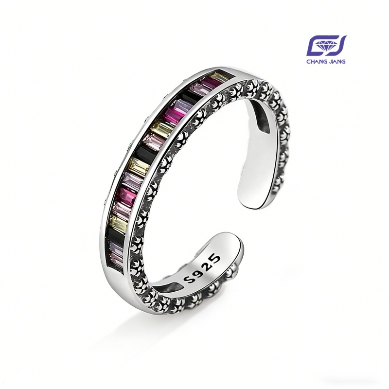 New Design Rainbow Sapphire Russian-Color wedding Ring