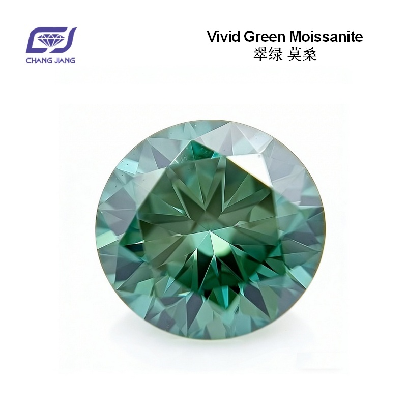 Moissanite Green Round stone