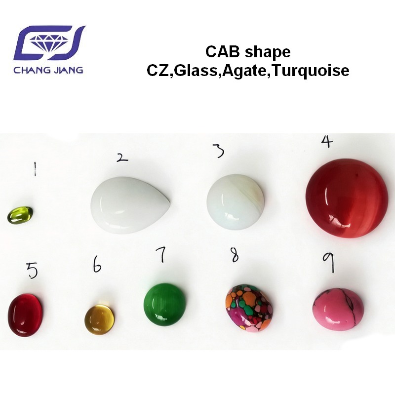 CAB shape CZ,Glass,Agate,Turquoise