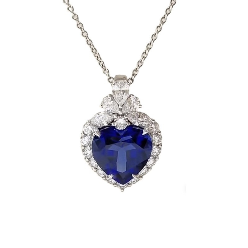 New Design Lab Sapphire Wedding Ring Earrings Necklace Sets