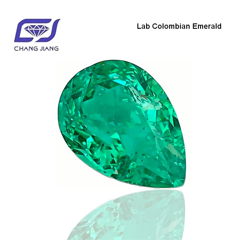 Lab-grown Colombian Emerald Pear 哥伦比亚祖母绿