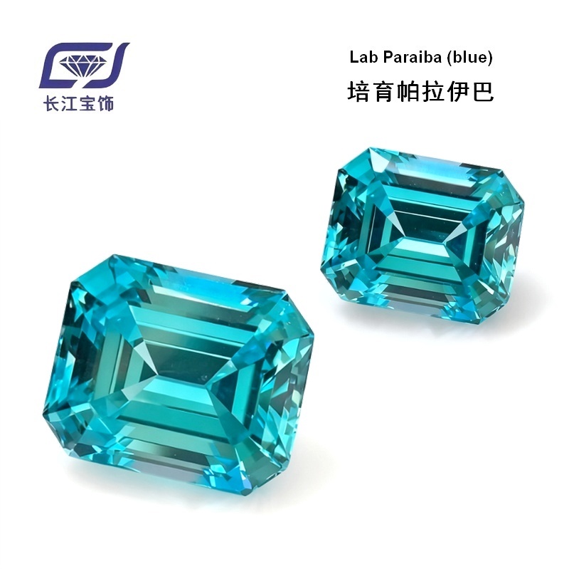 Lab grown Paraiba Blue Oct-Step