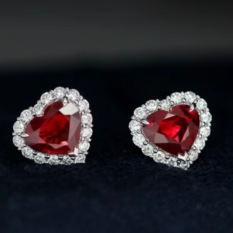New Design Lab Ruby Wedding Ring Earrings Necklace Sets
