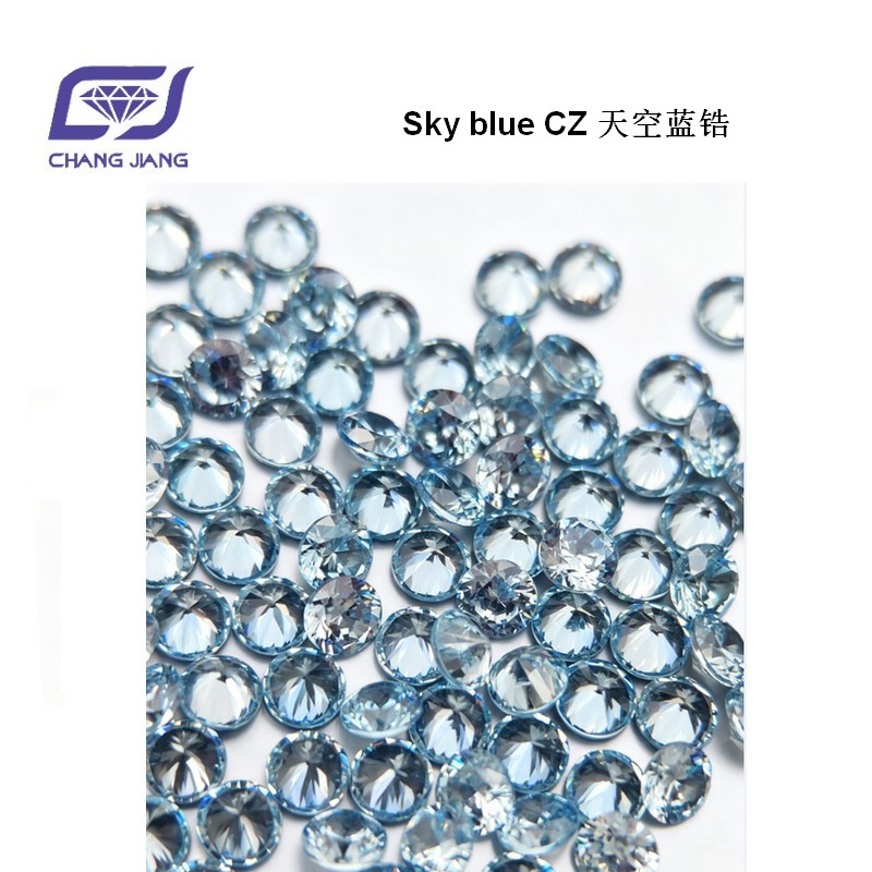 Sky Blue CZ Round