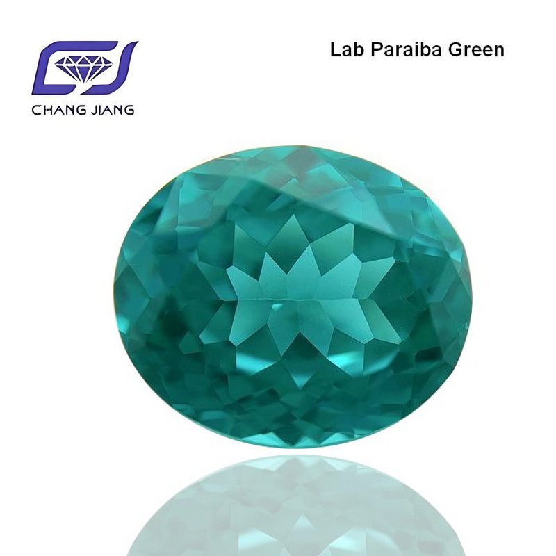 Lab grown Paraiba Green-Oval