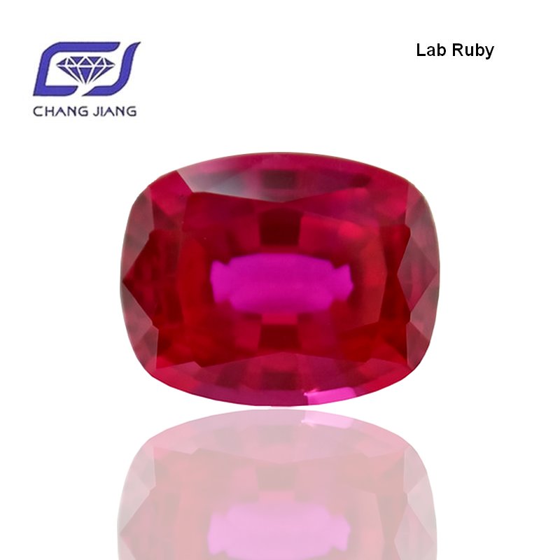 Lab grown Ruby-Cushion 红宝