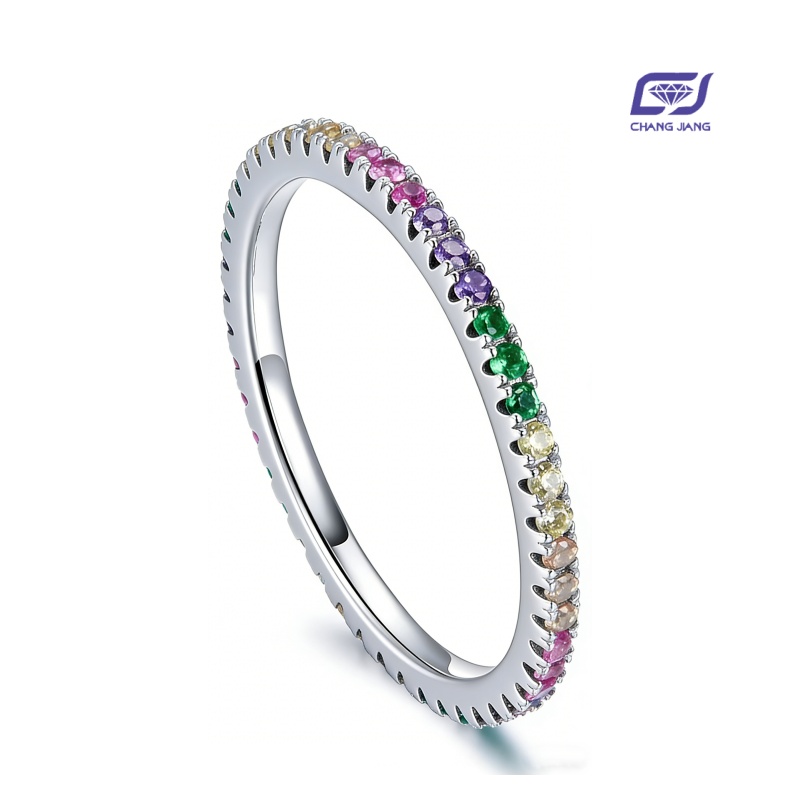 New Design Rainbow Sapphire Russian-Color wedding Ring