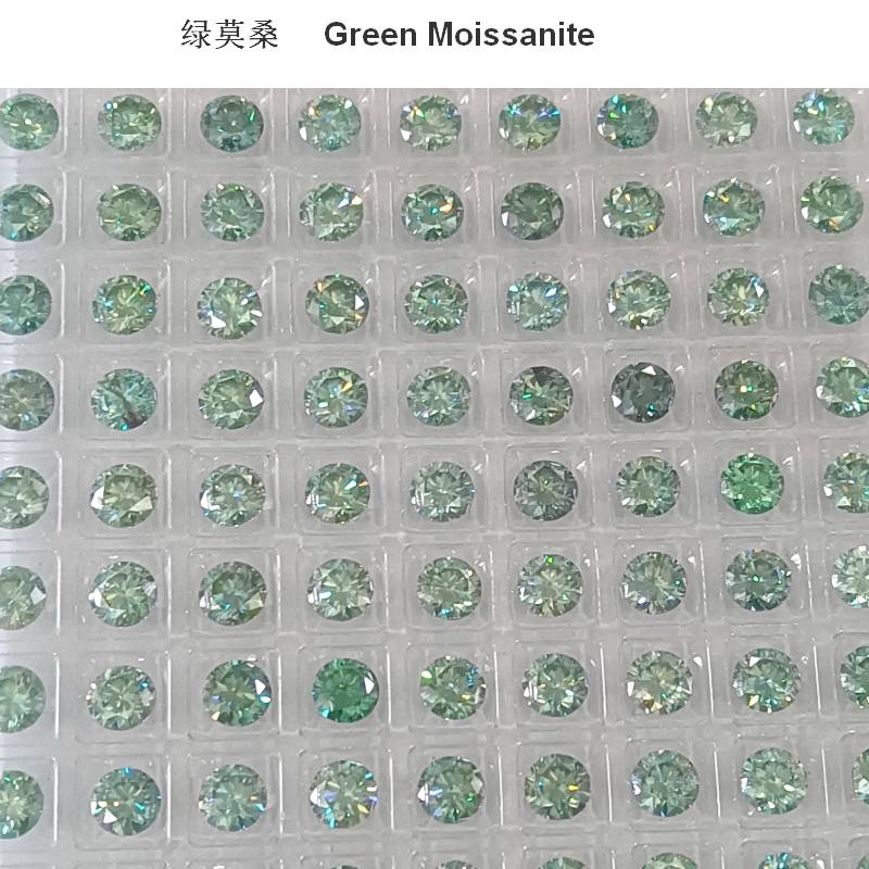 Moissanite Green Round stone