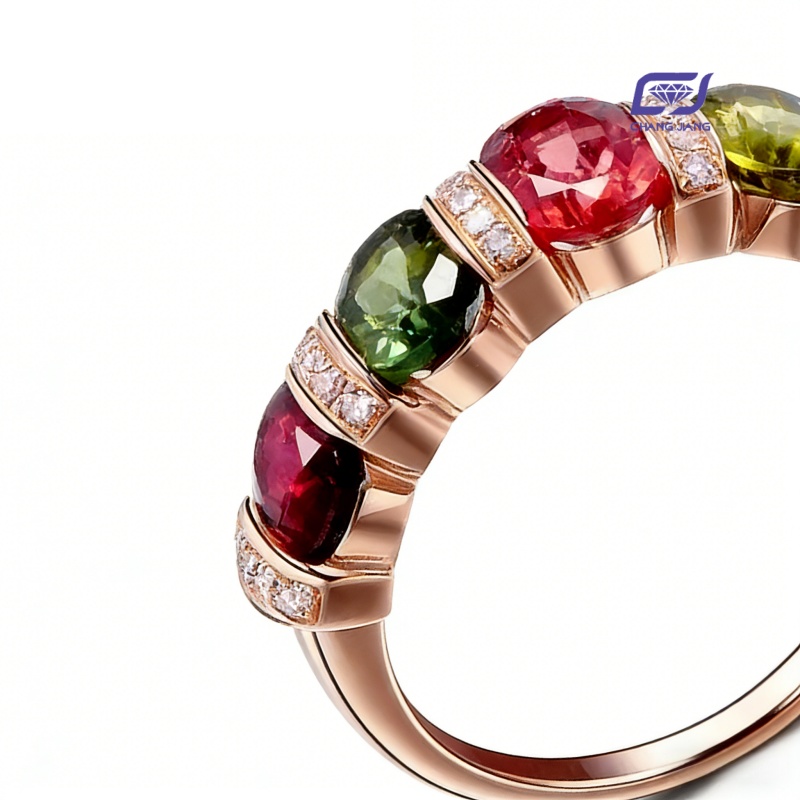 New Design Rainbow Sapphire Russian-Color wedding Ring