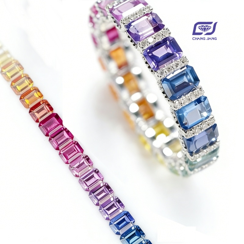 New Design Rainbow Sapphire Russian-Color wedding Ring