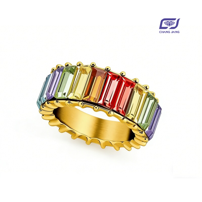 New Design Rainbow Sapphire Russian-Color wedding Ring
