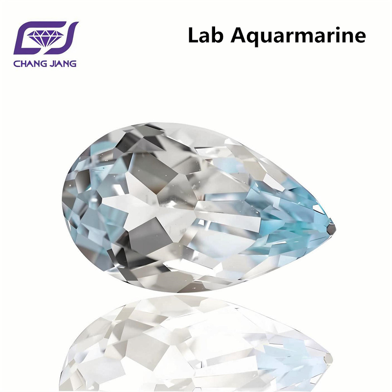 Lab grown Aquamarine-Pear