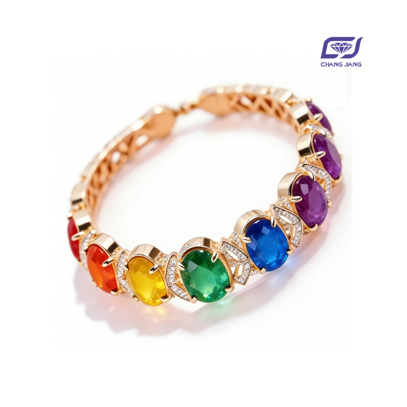 New Design Rainbow Sapphire Russian-Color wedding Ring
