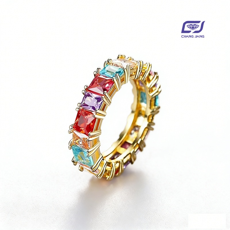 New Design Rainbow Sapphire Russian-Color wedding Ring
