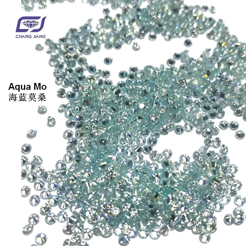 Aqua Moissanite Round stone