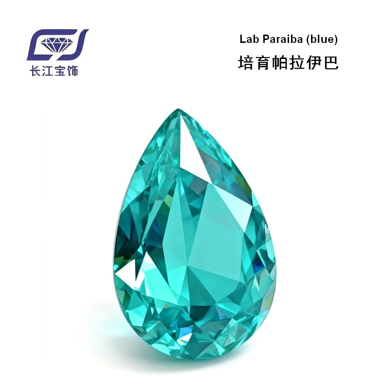 Lab grown Paraiba Blue Pear