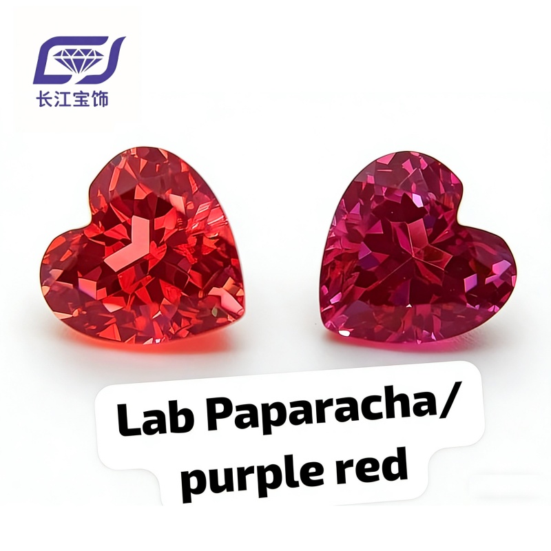Lab grown Purple Red Sapphire-Heart