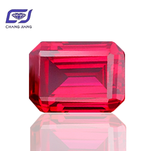Lab grown Ruby (Red)-Emerald,Vivid (pR)