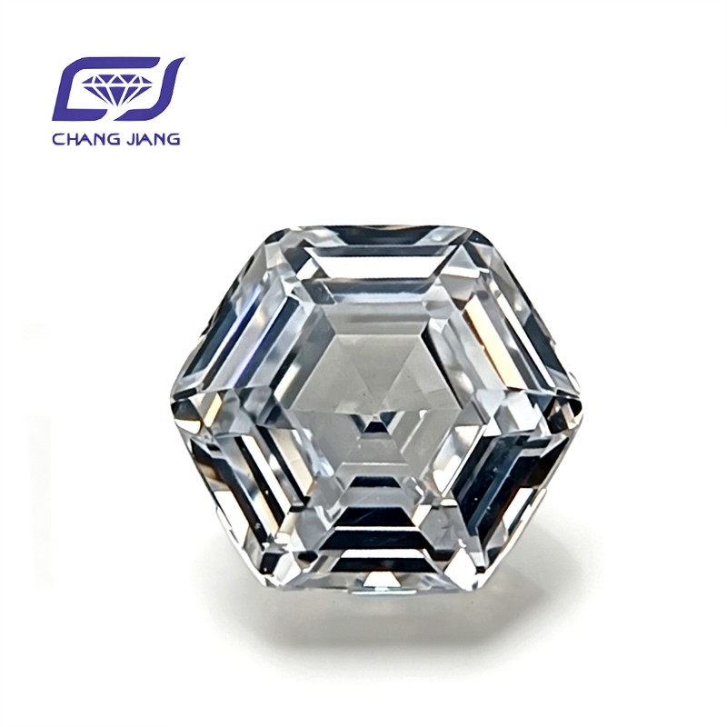 WHITE CZ Hexagonal