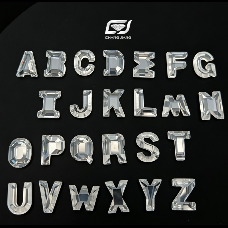 WHITE CZ Letter Cut 26 Letters