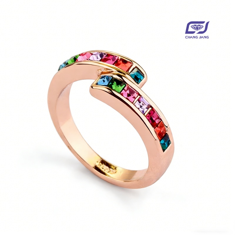 New Design Rainbow Sapphire Russian-Color wedding Ring