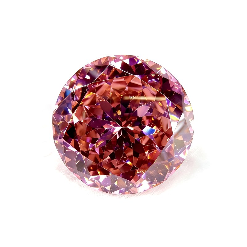Padparadscha Pink CZ - RD  Big Stone