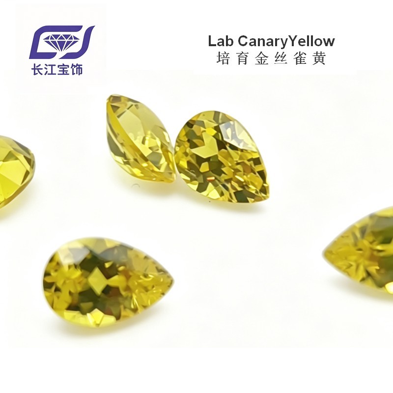 Lab grown Canary Yellow Pear
