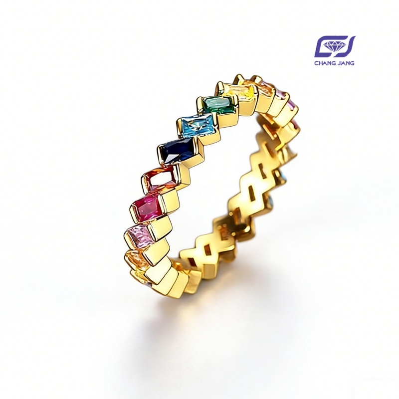 New Design Rainbow Sapphire Russian-Color wedding Ring